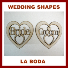 Wood shapes for Wedding and Romantic celebrations decorations